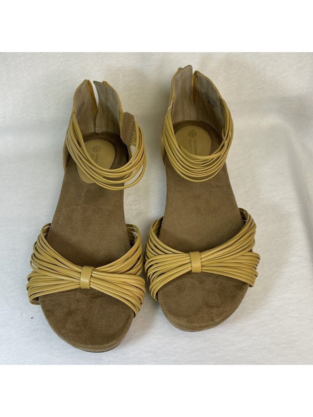Giani Bernini Womens 8M Yellow Strappy Sandals Memory Foam Footbed